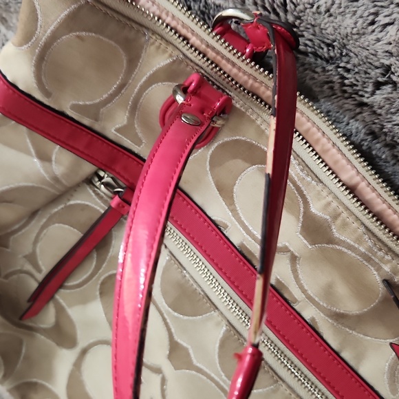 Coach Canvas and Silver shoulder bag with Pink accents - Picture 3 of 6